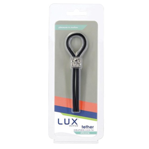 Lux Active Tether Adjustable Cock Tie Silicone Black Lasso/Bolo