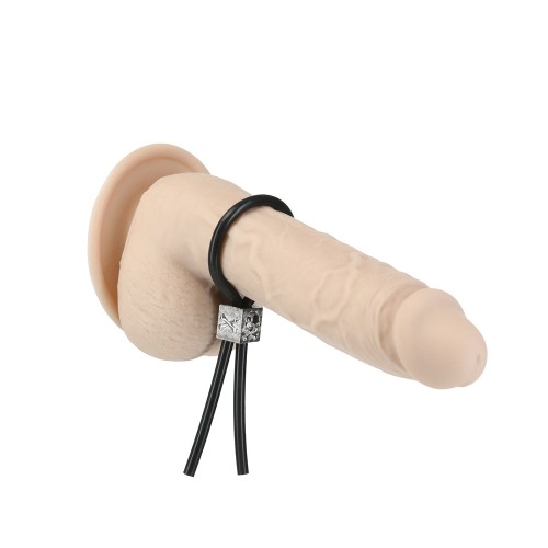 Lux Active Tether Adjustable Cock Tie Silicone Black Lasso/Bolo