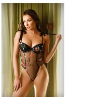 Fantasy Lingerie Body de Malla Floral Tease Stevie Negro S/M