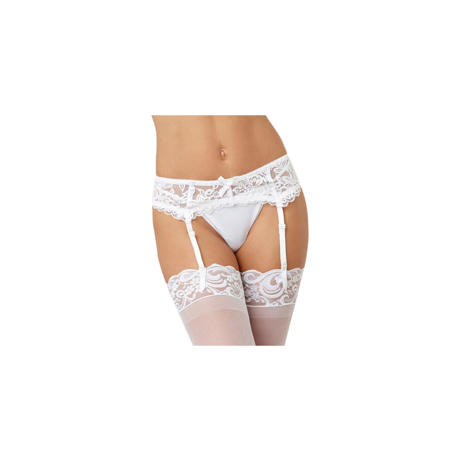 Dreamgirl Scalloped Lace Garter Belt White OS