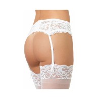 Dreamgirl Scalloped Lace Garter Belt White OS