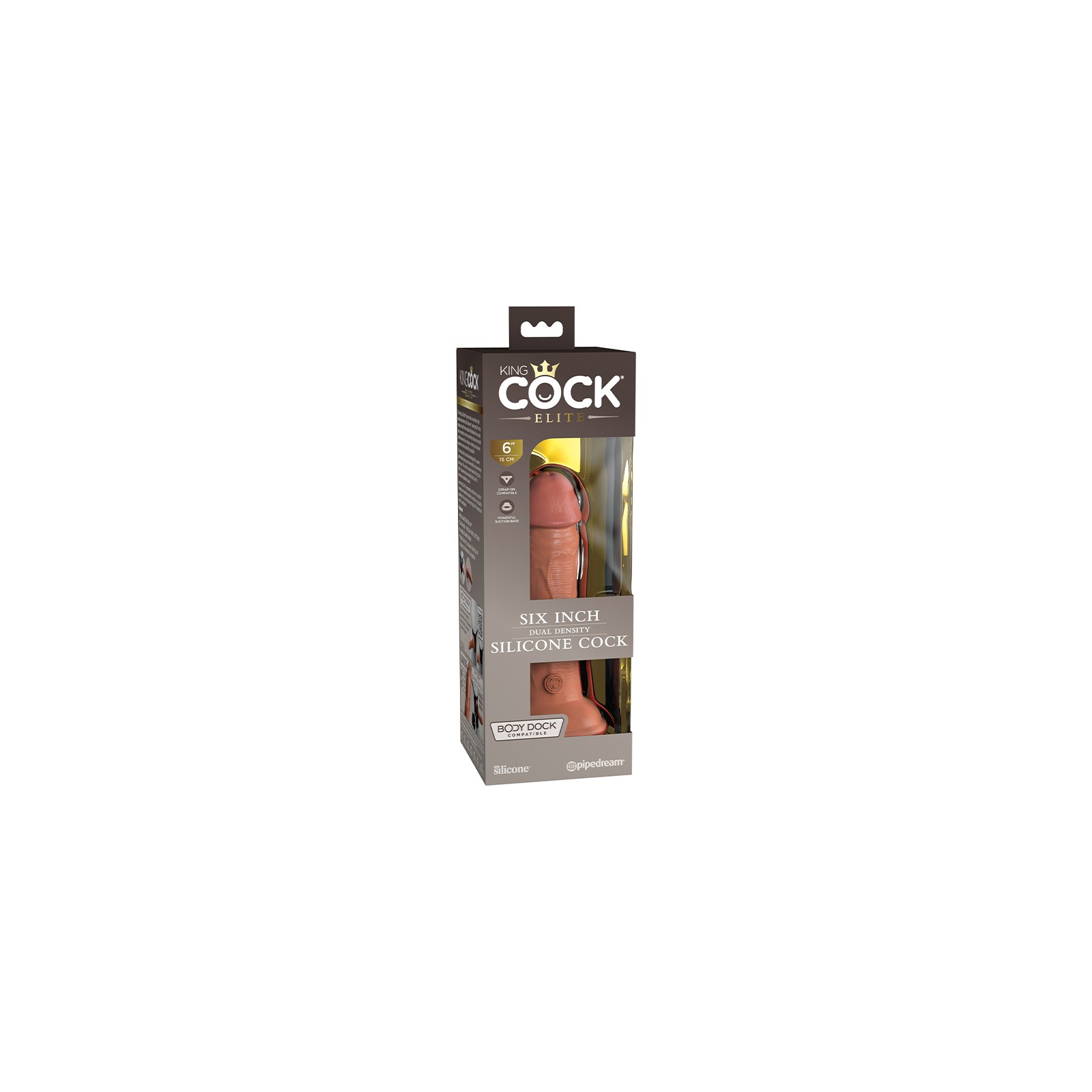 Pipedream King Cock Elite Dildo de Silicona de Densidad Dual de 6 Pulgadas