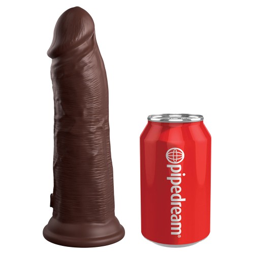 Dildo Realista de Silicona de Densidad Dual King Cock Elite 8 Pulgadas con Ventosa Marrón