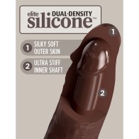 Dildo Realista de Silicona de Densidad Dual King Cock Elite 8 Pulgadas con Ventosa Marrón