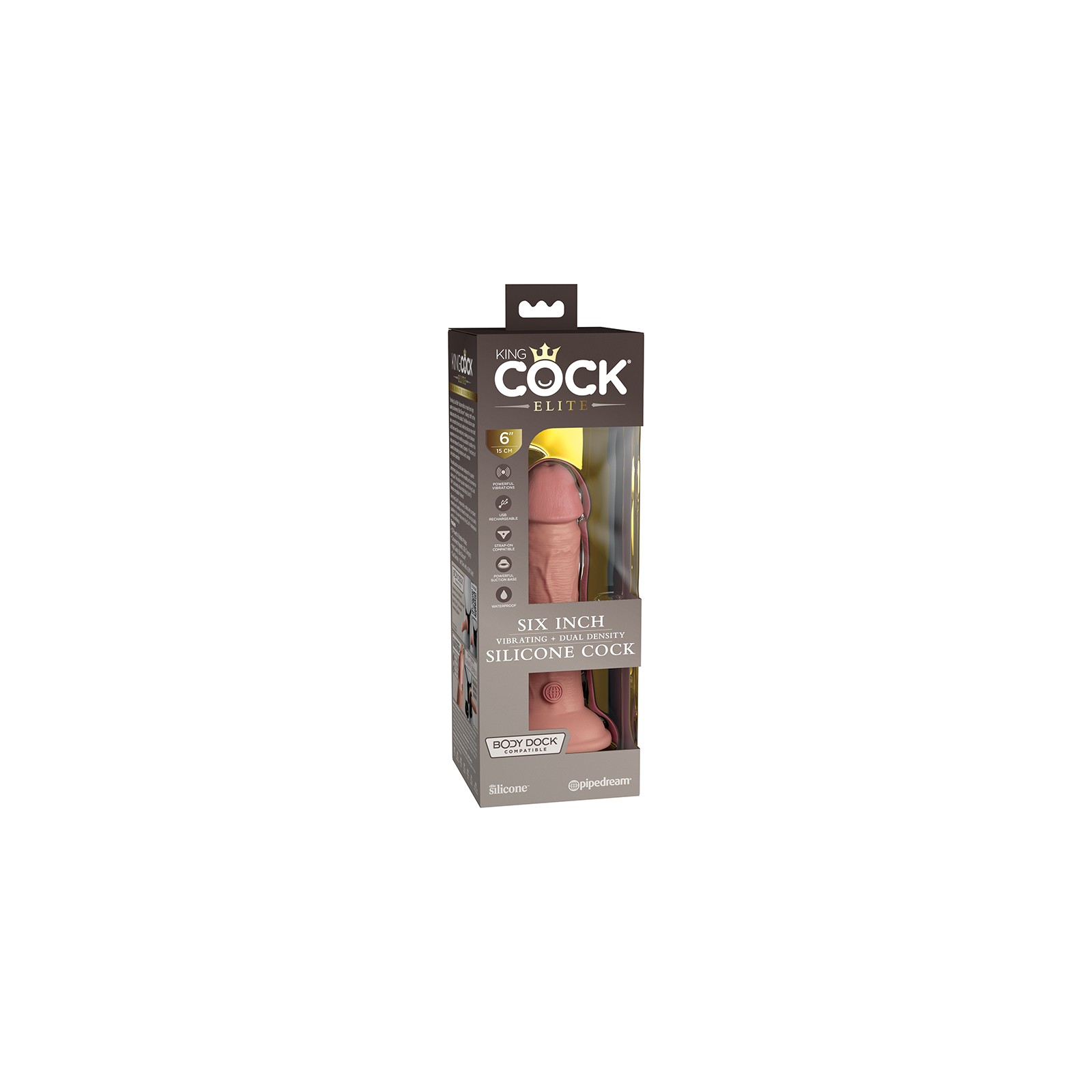 Pipedream King Cock Elite Dildo Vibrador 6 in. con Ventosa