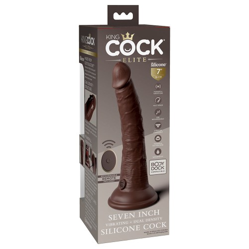 Pipedream King Cock Elite Dildo Realista Vibrante de 7 Pulgadas Marrón