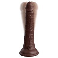 Pipedream King Cock Elite Dildo Realista Vibrante de 7 Pulgadas Marrón