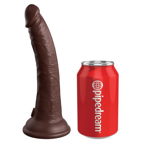 Pipedream King Cock Elite Dildo Realista Vibrante de 7 Pulgadas Marrón