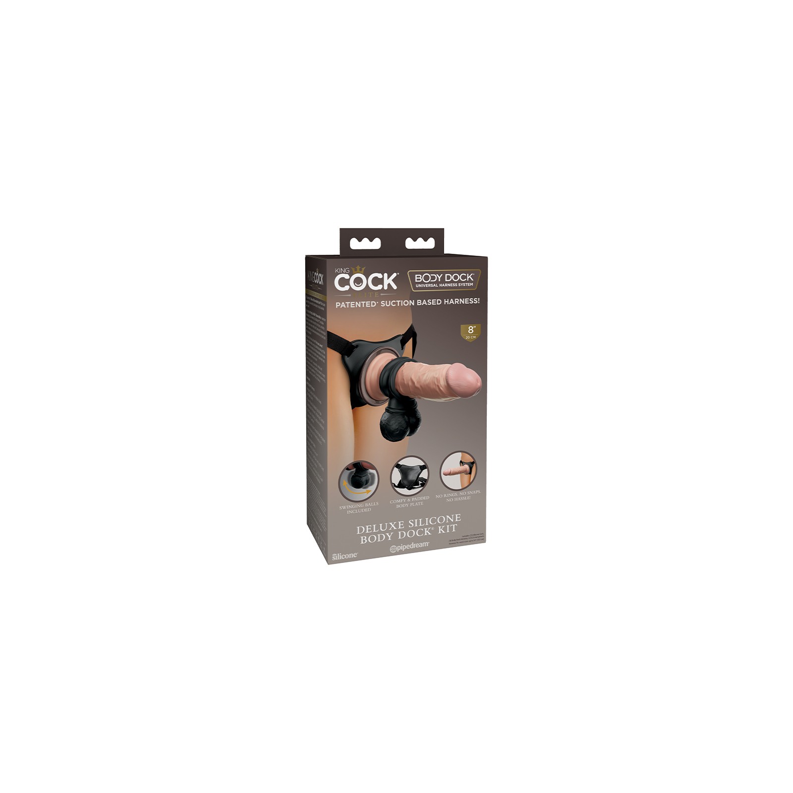 Kit Deluxe Dock Corporal de Silicona King Cock Elite Beige/Negro