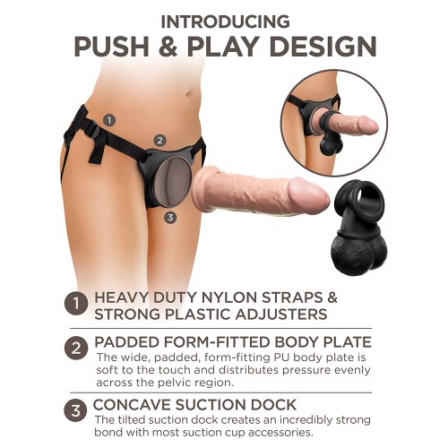 King Cock Elite Deluxe Silicone Body Dock Kit Beige/Black