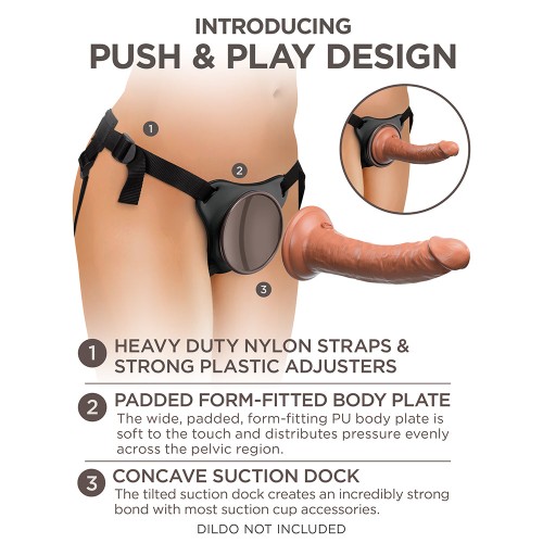 Pipedream King Cock Elite Comfy Body Dock Strap-On Harness Black