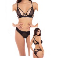 Rene Rofe New In Town 2-Piece Bra Set in Black