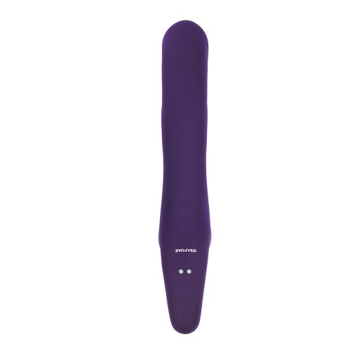 Evolved 2 Become 1 Dildo Strapless Recargable con Control Remoto - Púrpura