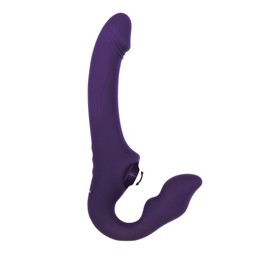 Evolved 2 Become 1 Dildo Strapless Recargable con Control Remoto - Púrpura