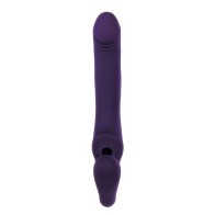 Evolved 2 Become 1 Dildo Strapless Recargable con Control Remoto - Púrpura