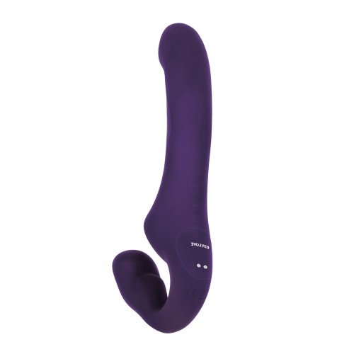 Evolved 2 Become 1 Dildo Strapless Recargable con Control Remoto - Púrpura