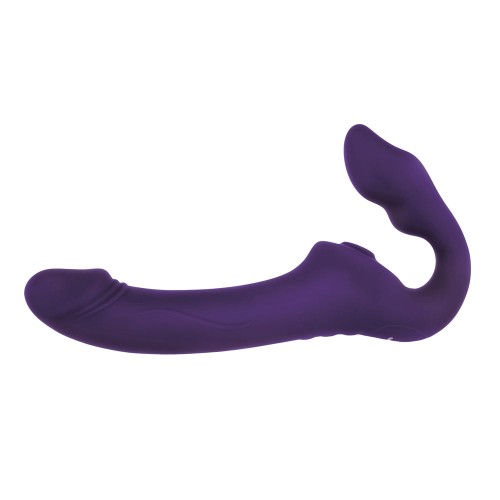 Evolved 2 Become 1 Dildo Strapless Recargable con Control Remoto - Púrpura