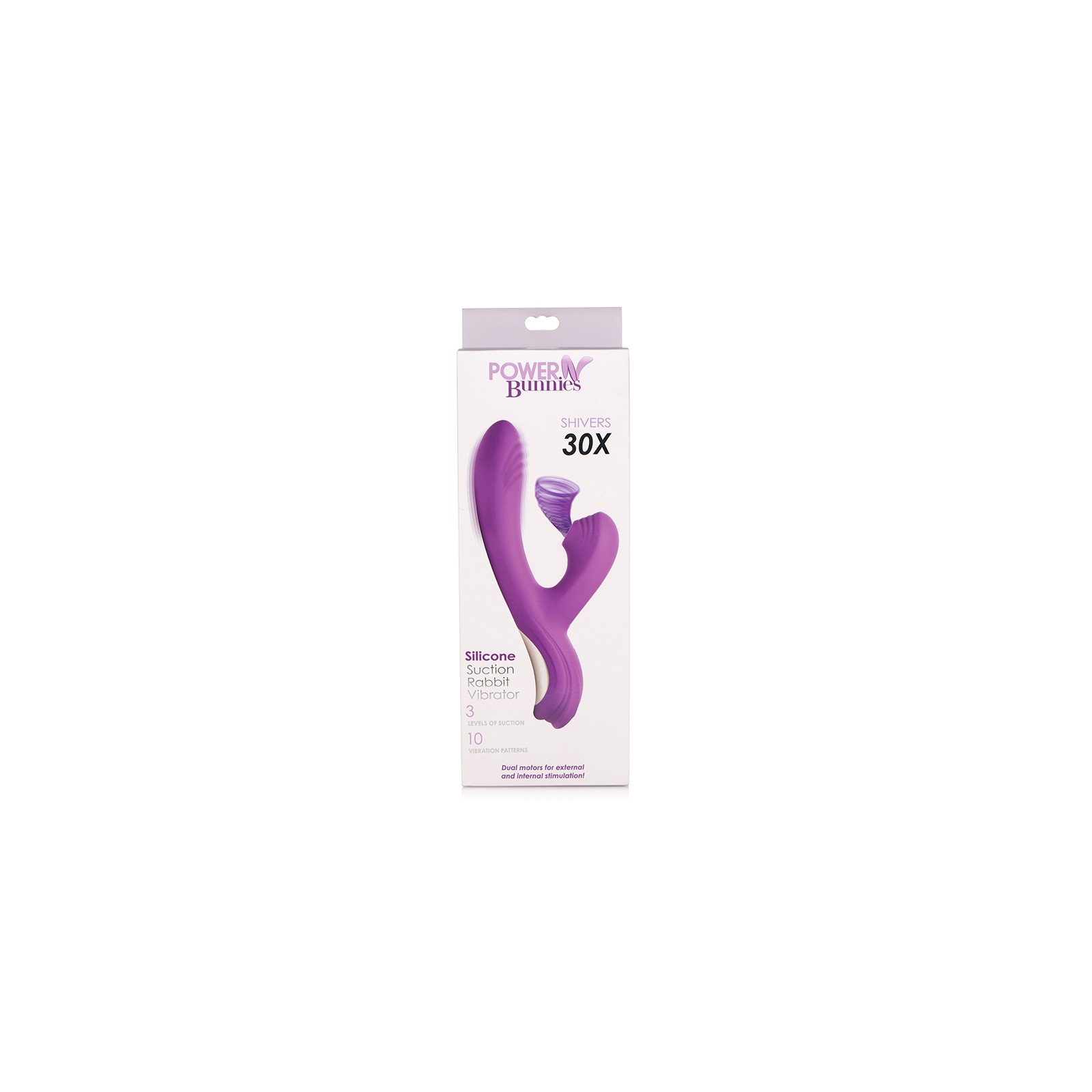 Curve Toys Power Bunny Shivers Vibrator - Dual Stimulation