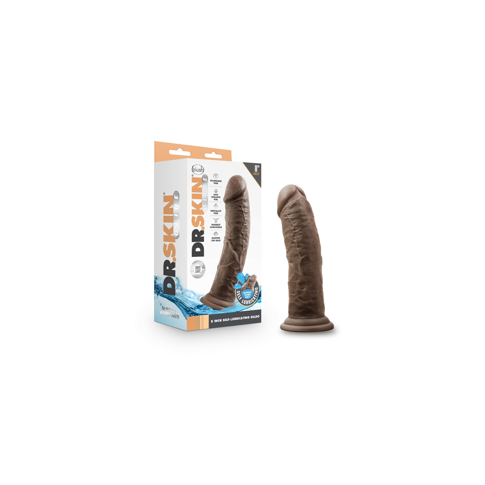 Dr. Skin Glide 8-Inch Self-Lubricating Dildo