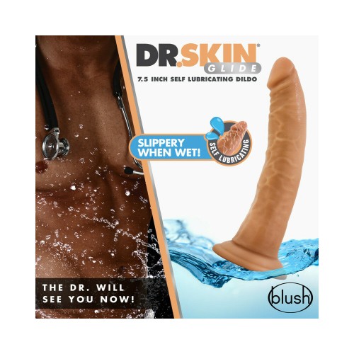 Dr. Skin Glide Realistic Self-Lubricating Dildo 7.5 in.