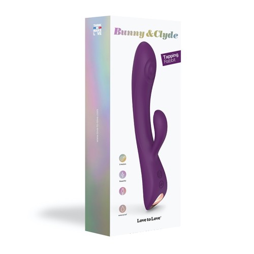 Love to Love Bunny & Clyde Rechargeable Tapping Rabbit Purple Rain