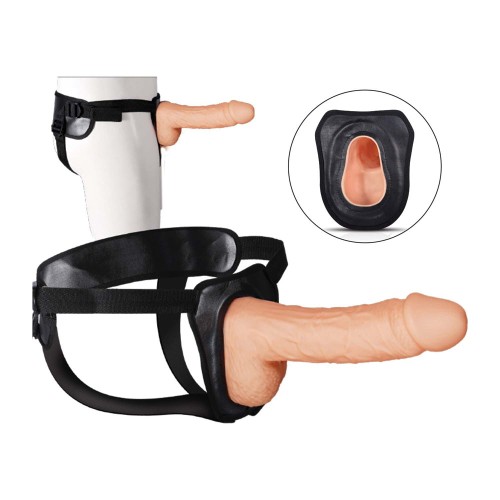 Erection Assistant Hollow Strap-On 8.5 in. White - Versatile Pleasure