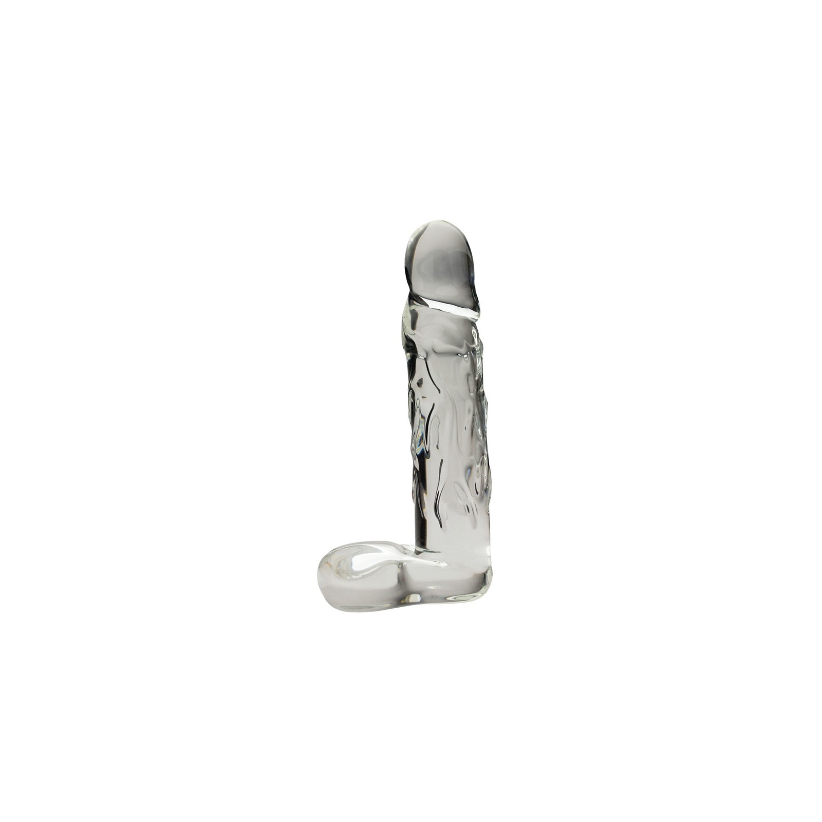 Dildo de Cristal Realista 8.5 in. Transparente - Resistente al Calor y Frío