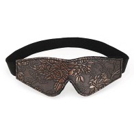 Brown PU Floral Blindfold - Total Darkness