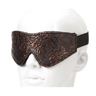 Brown PU Floral Blindfold - Total Darkness