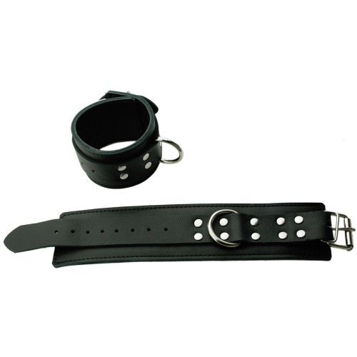 Wrist Restraints D Ring Black Leather