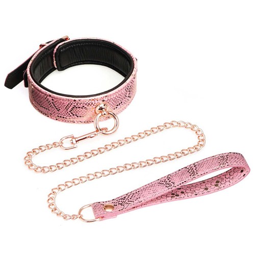 Microfiber Snake Print Collar and Leash Set