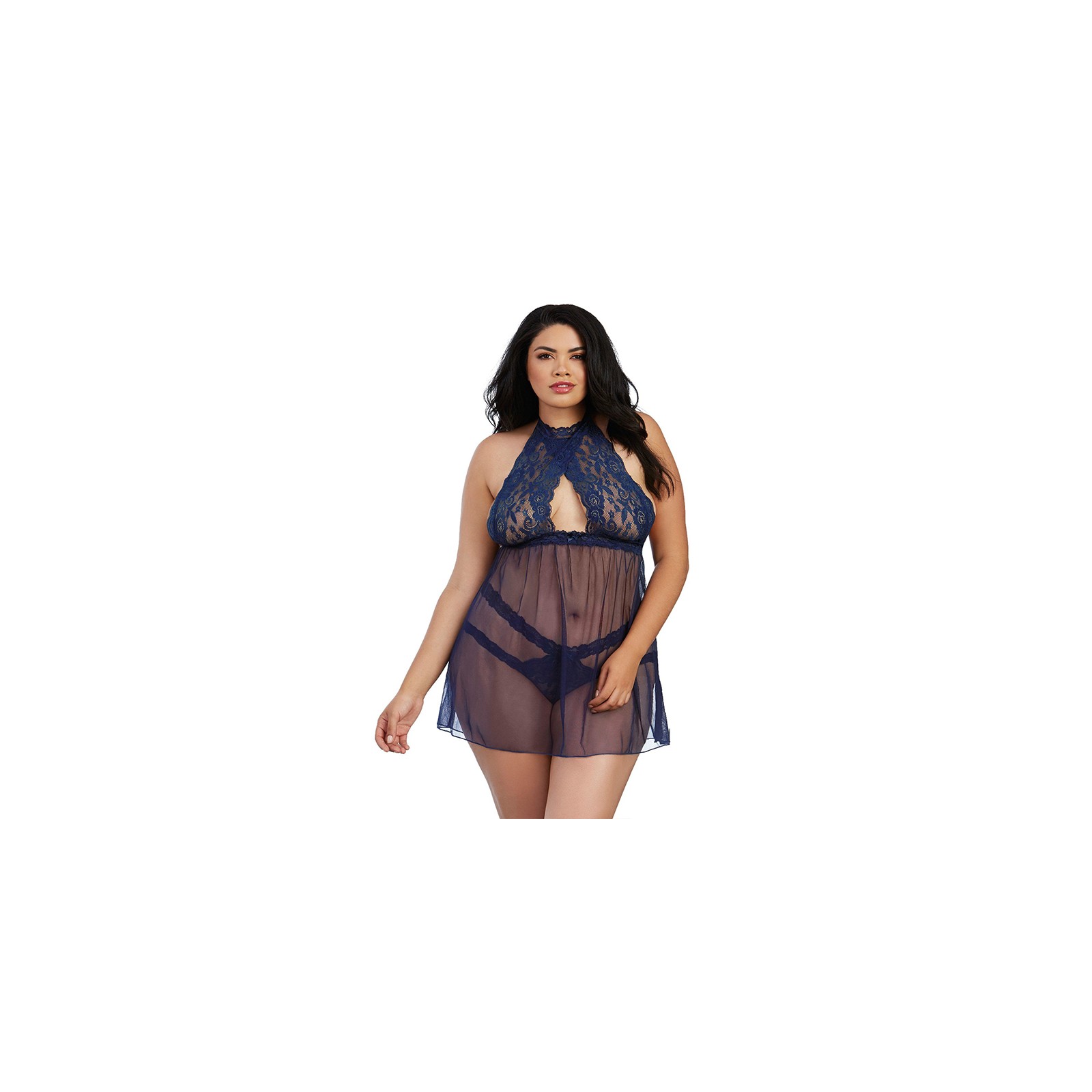 Dreamgirl Diamond-Net Halter Bodystocking for Seductive Charm