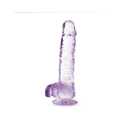 Naturally Yours Crystalline 6 in. Dildo with Balls - Amethyst