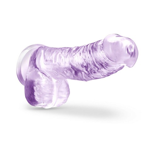 Naturally Yours Crystalline 6 in. Dildo with Balls - Amethyst