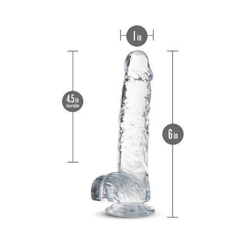 Dildo Crystalline de 6 in. con Bolas Naturally Yours Diamante