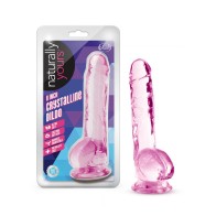 Naturally Yours Crystalline 8 Inch Dildo with Balls Rose