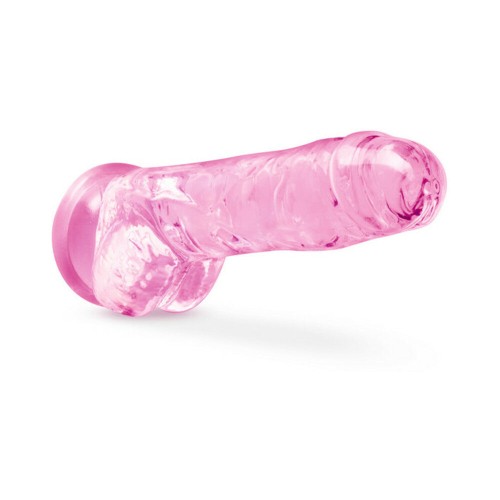 Naturally Yours Crystalline 8 Inch Dildo with Balls Rose