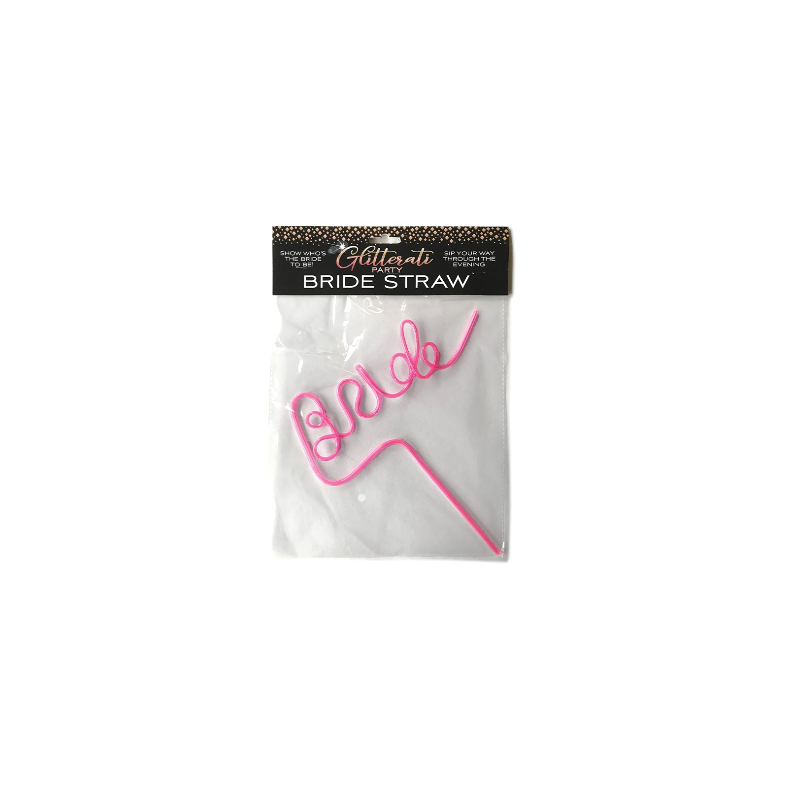 Glitterati Party Bride Twist Straw Pink