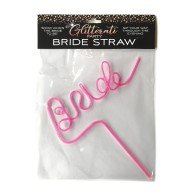 Glitterati Party Bride Twist Straw Pink