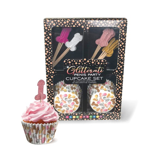 Glitterati Set de Cupcakes de Fiesta con Forma de Pene - Diversión de Despedida de Soltera