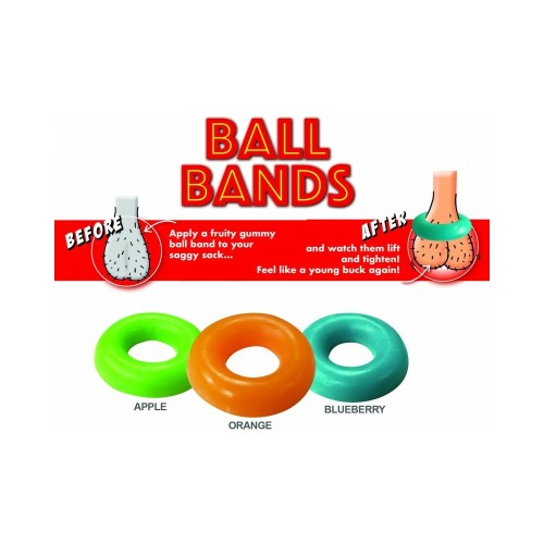 Bandas Gummy Ball - 3 Bandas Frutales Comestibles