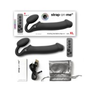 Strap-On-Me Strap-On Vibrante Silicona Recargable con Control Remoto Flexible Negra XL