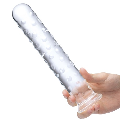 Glas 10 in. Extra Large Glass Dildo - Nubby Texture for Ultimate Pleasure