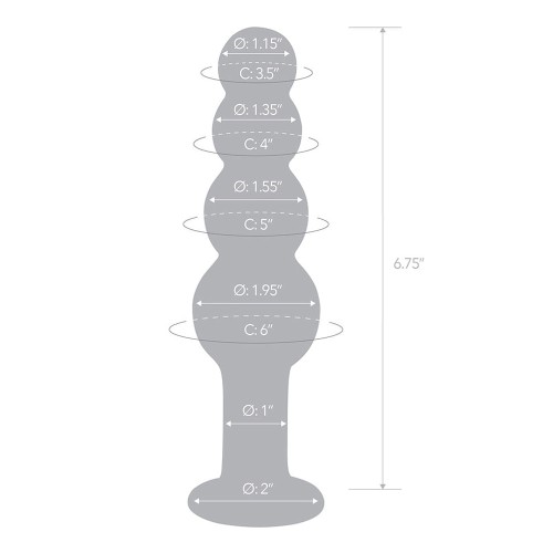 Plug Anal de Cristal con Cuentas de 7.25 pulgadas