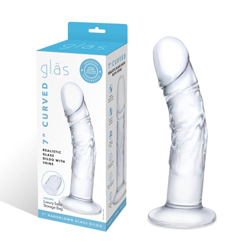 Curved Realistic Glass Dildo 7 inch