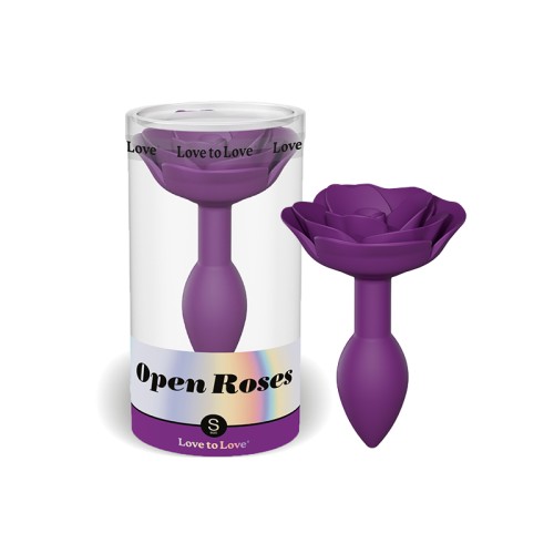 Open Roses Silicone Anal Plug Purple Rain