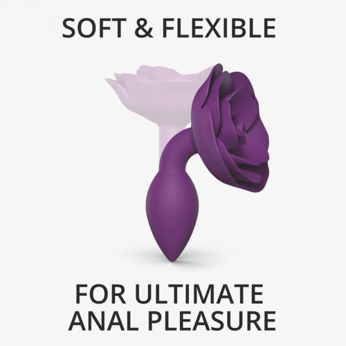 Open Roses Silicone Anal Plug Purple Rain