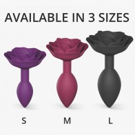 Open Roses Silicone Anal Plug Purple Rain