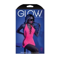 Glow Shock Value Net Halter Dress for Seductive Appeal