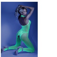 Bodystocking Crotchless Fantasy Lingerie Verde